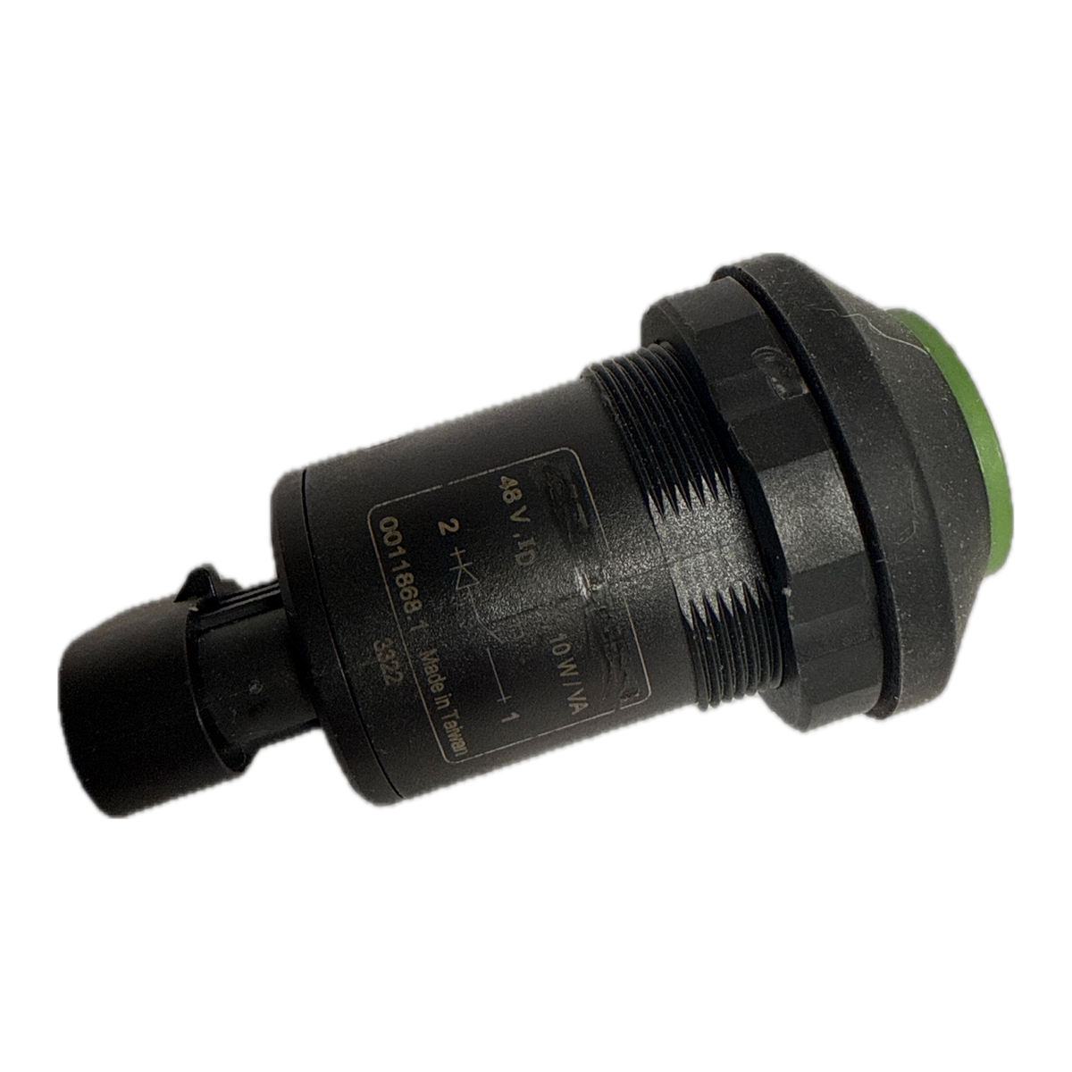 Calibration button, side view with sealed connector