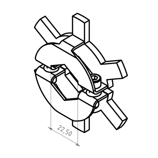 Rotation shunt star wheel 22.5 mm hex shaft